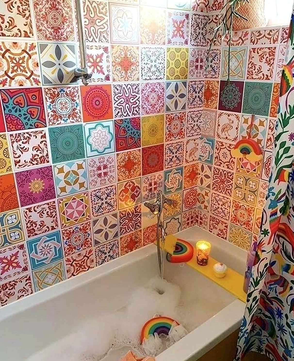 Soft shower wall frames the table with clarity, making the scene feel ready for quiet use.