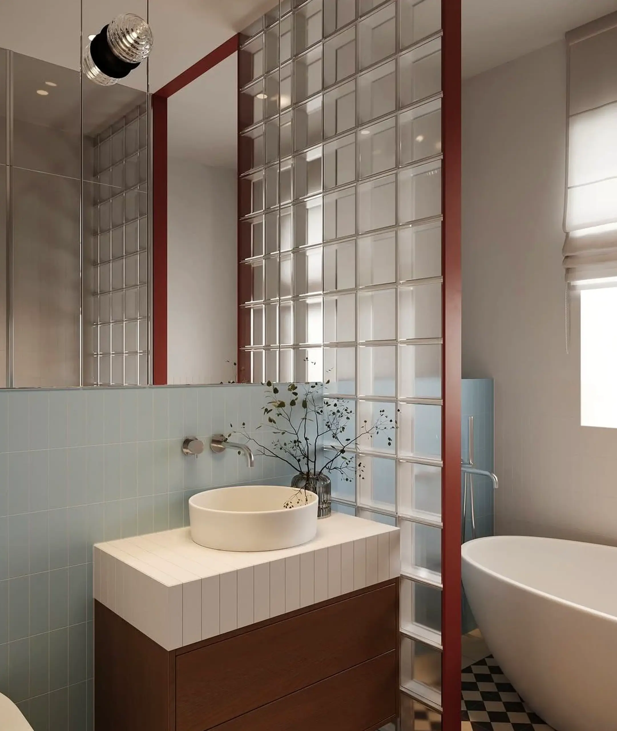 Graceful tile detail brings comfort to the composition, creating a mood that feels settled and welcoming.