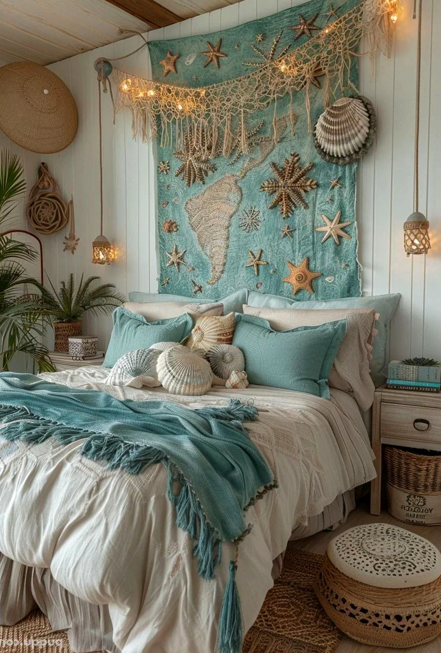 Fresh ceiling detail adds a clear layer of light, helping the wall feel easy to enjoy.