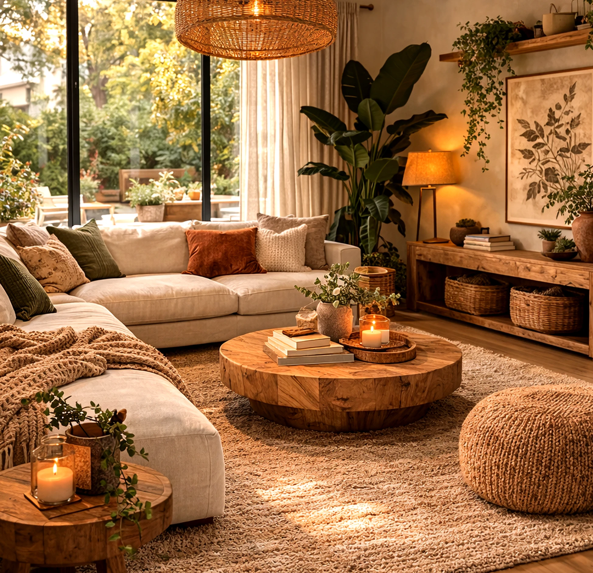 Soft decorative mirror brings contrast to the garden edge, creating a mood that feels ready for quiet use.