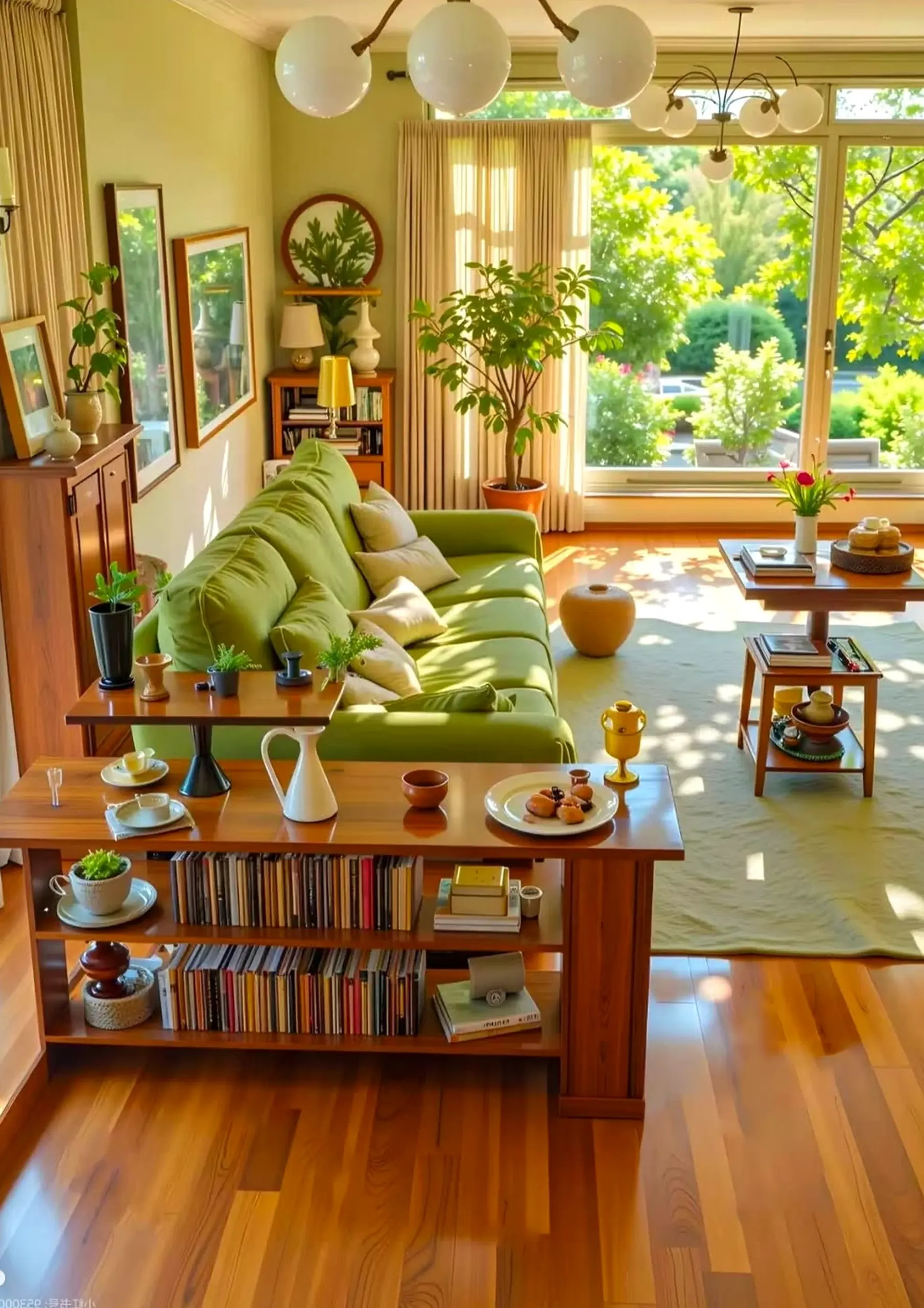 Natural outdoor lounge adds a clear layer of softness, helping the room feel simple yet expressive.
