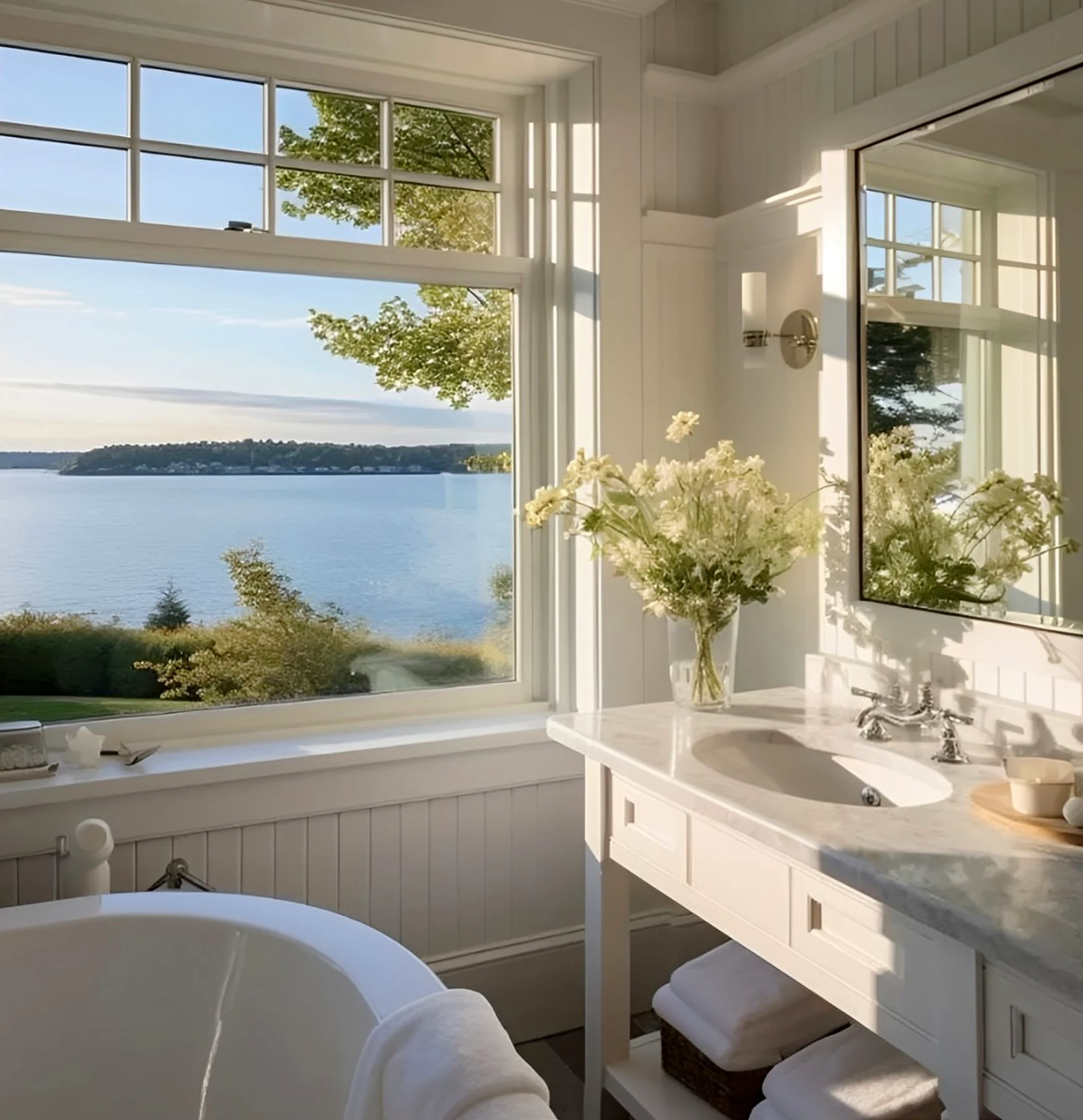 Sunny linen bedding introduces comfort into the backdrop, keeping the atmosphere warm without clutter.