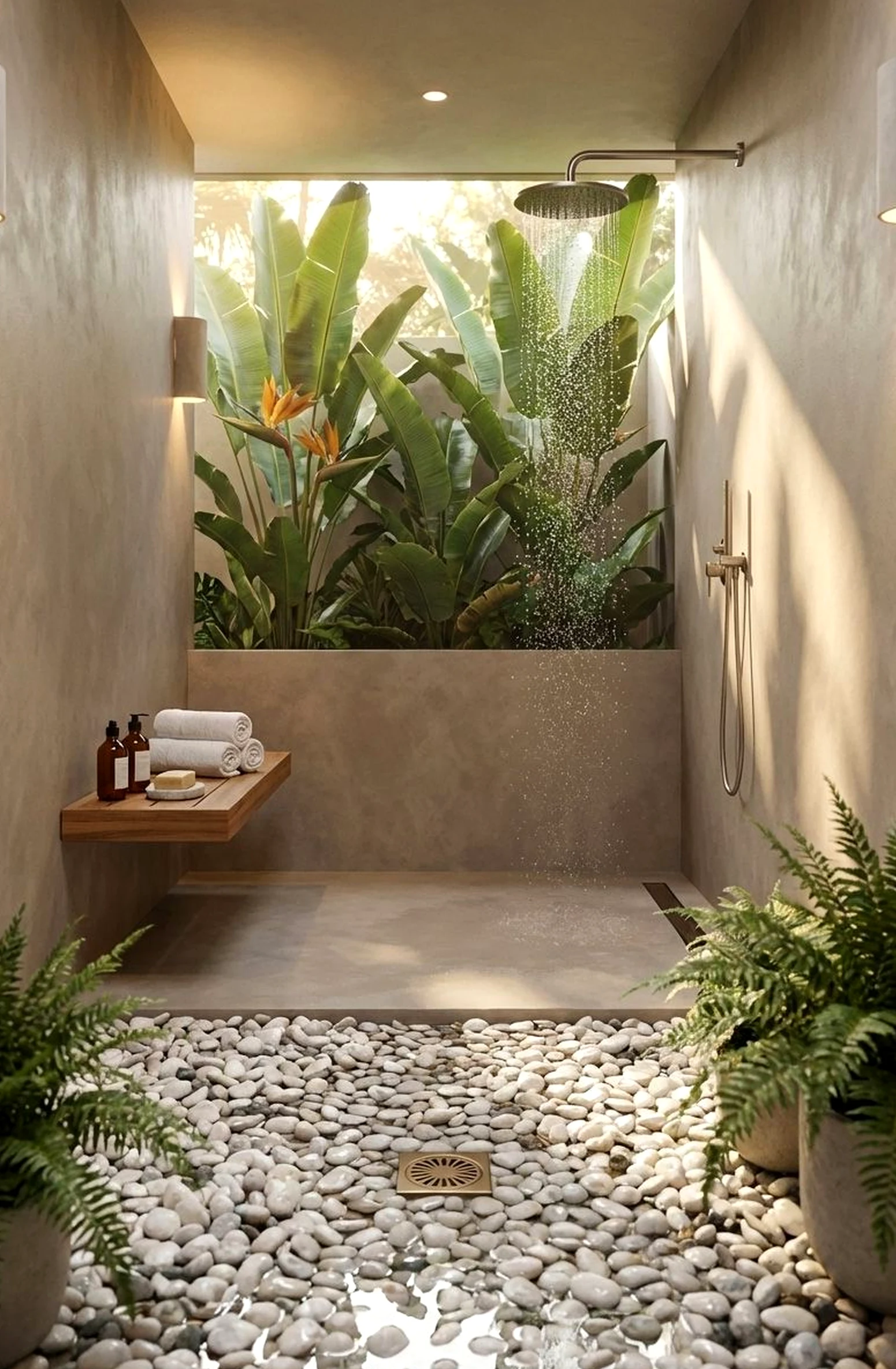 Subtle porch bench adds a clear layer of shape, helping the entry feel settled and welcoming.