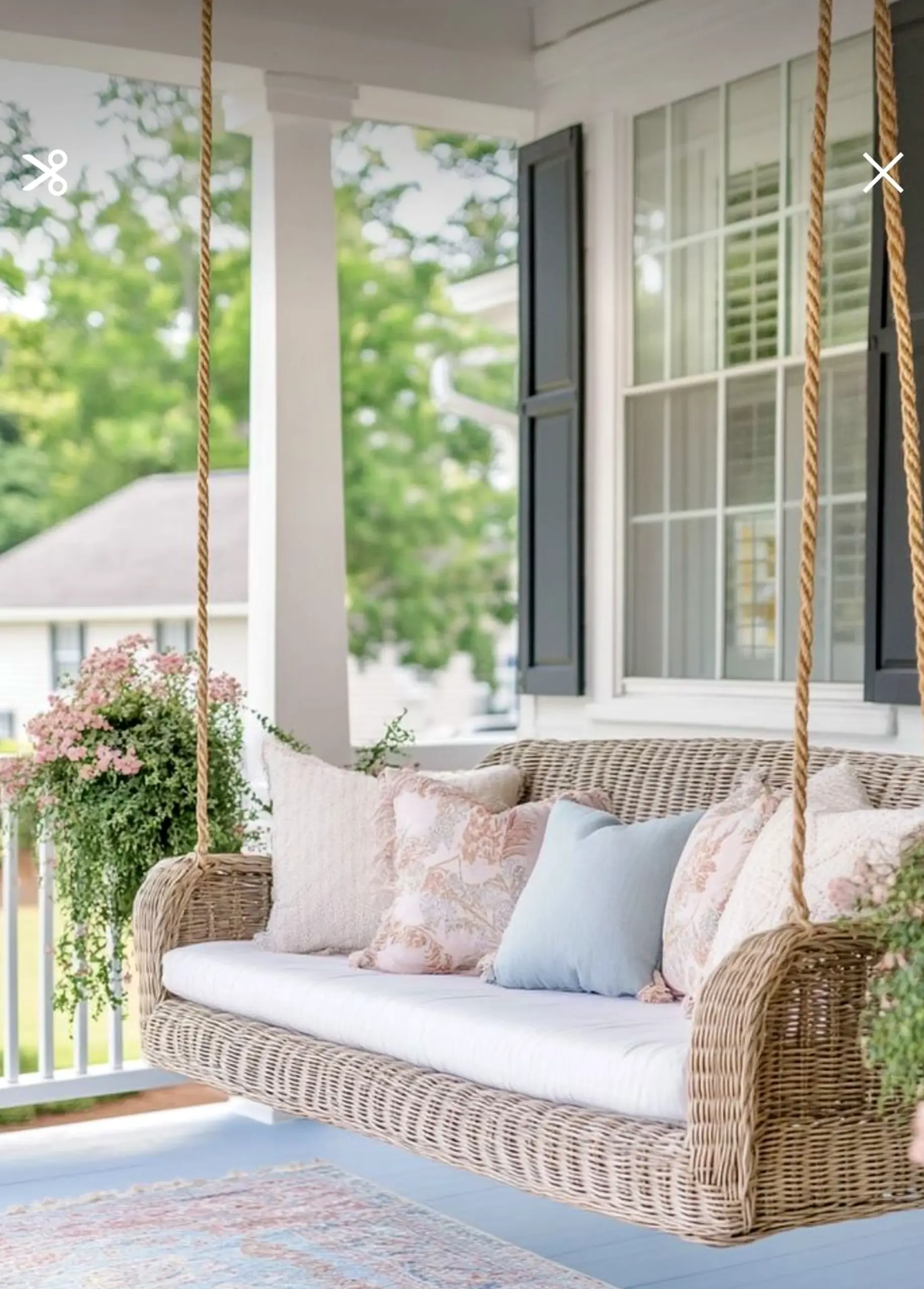 Inviting woven chair anchors the design with balance, giving the view a mood that feels quietly finished.