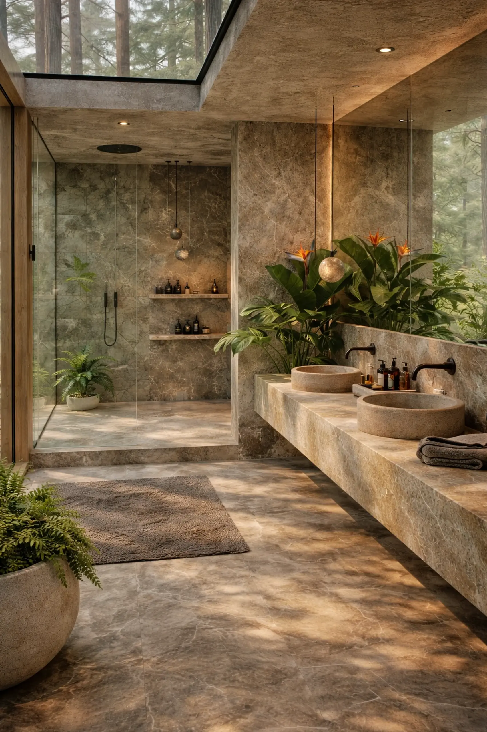 Inviting stone terrace brings rhythm to the backdrop, creating a mood that feels ready for quiet use.