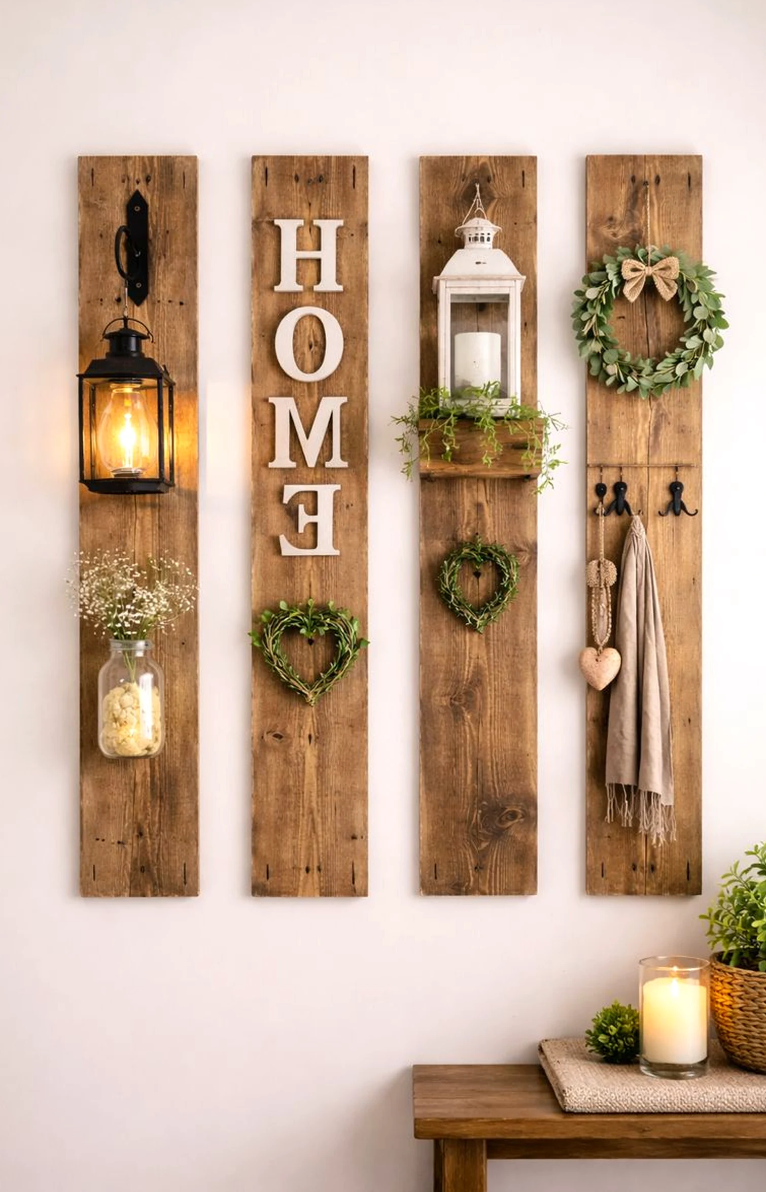 Fresh entry console brings a useful note of balance, making the garden edge feel bright but not busy.