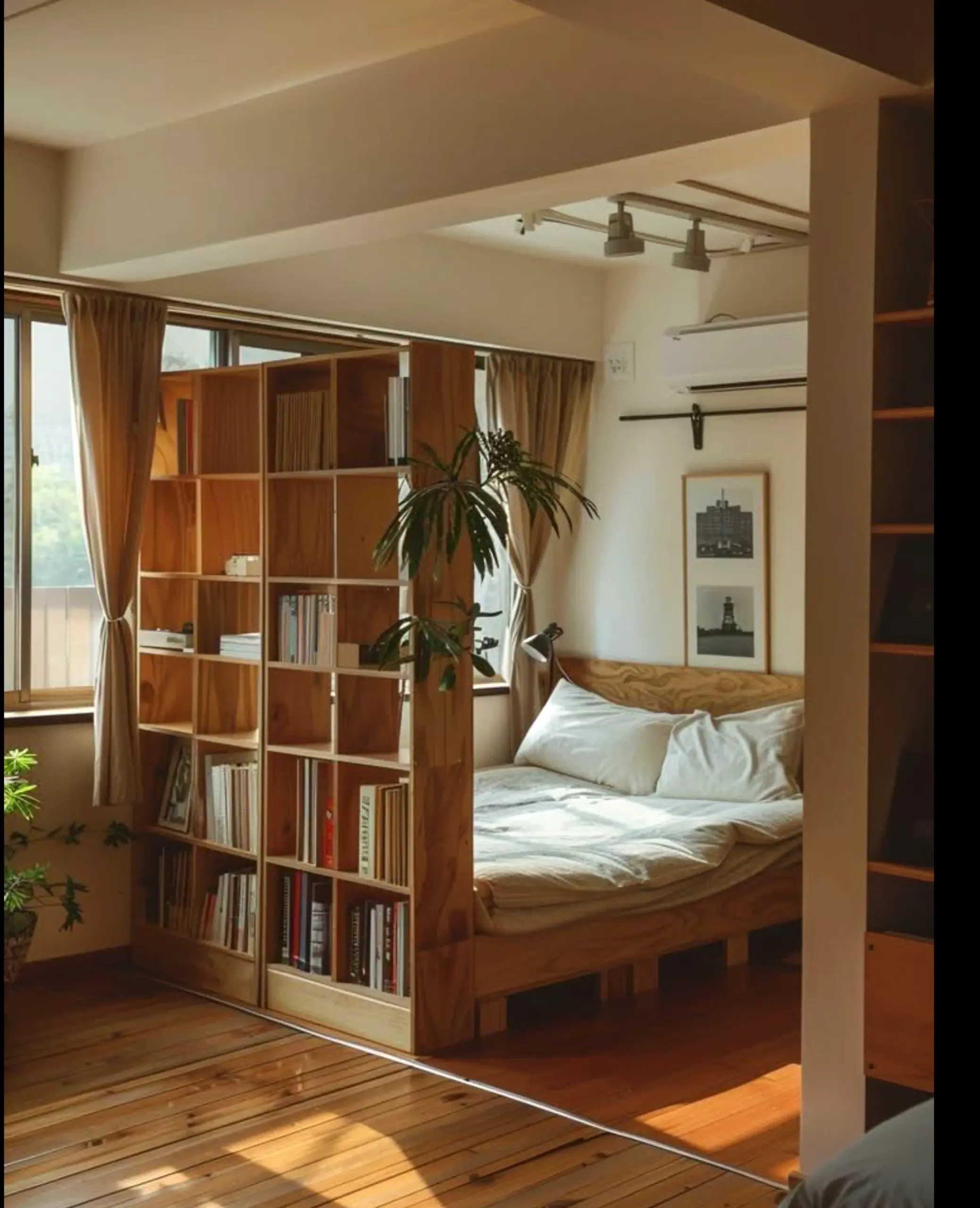 Polished linen bedding frames the backdrop with focus, making the scene feel personal and relaxed.