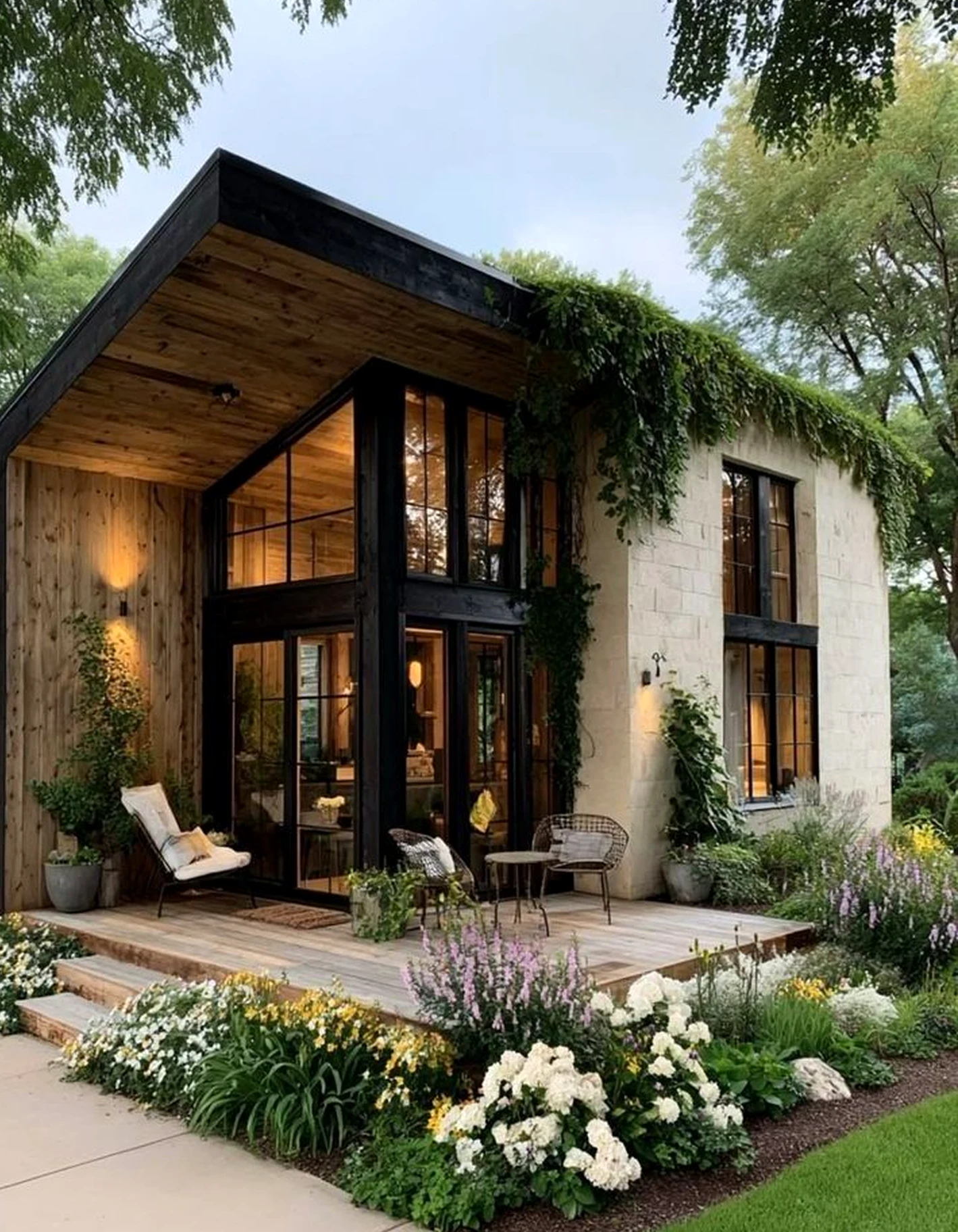 Subtle painted door adds a clear layer of personality, helping the corner feel visually grounded.