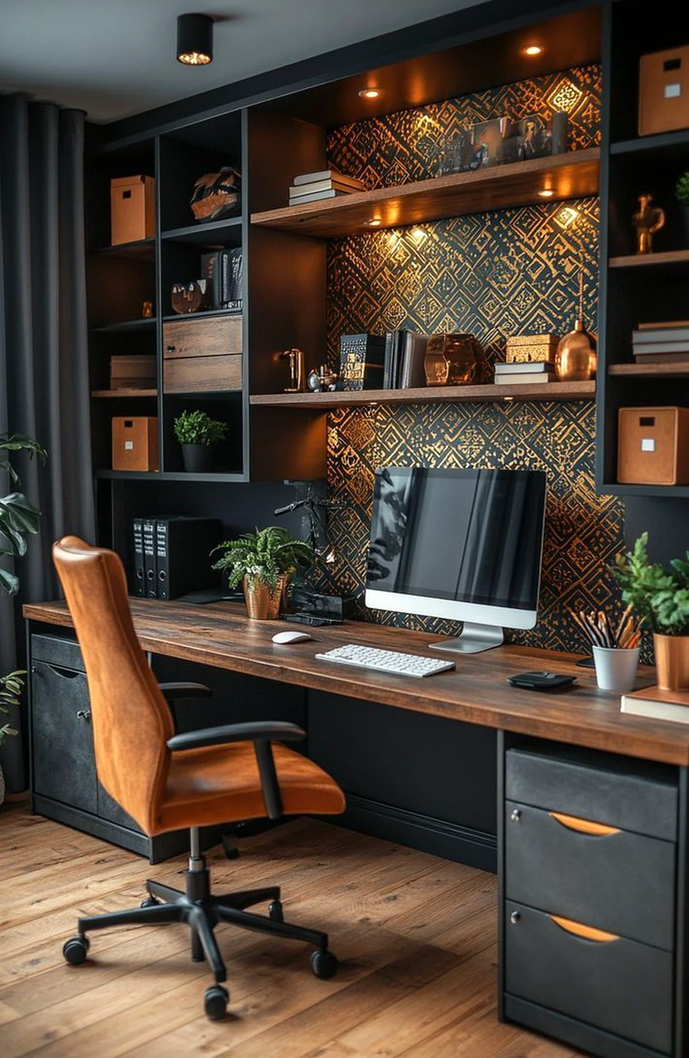 Inviting fireplace area adds comfort across the entry, giving the decor a finish that feels soft at the edges.