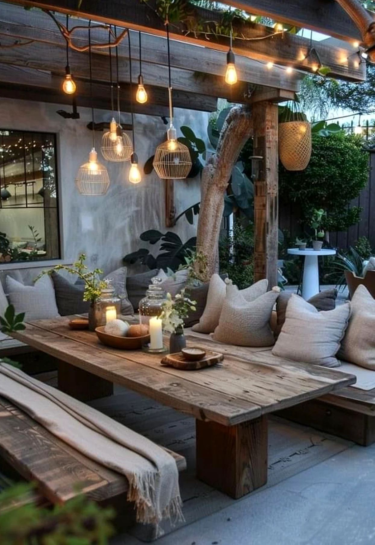 Calm fireplace area gives the arrangement more focus, so the whole view feels pleasantly composed.
