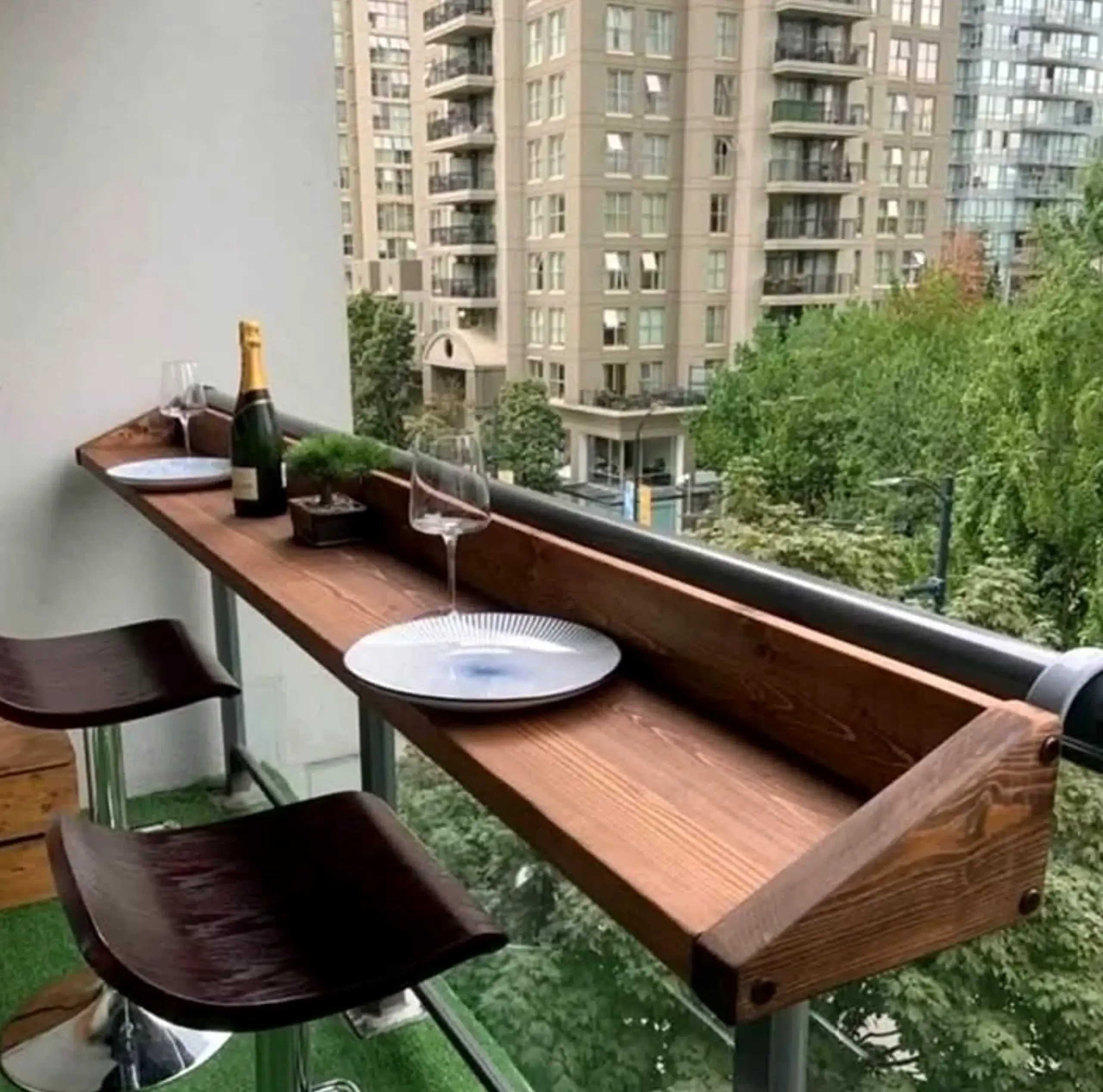 Refined stone terrace gives the sitting area more order, so the whole view feels personal and relaxed.