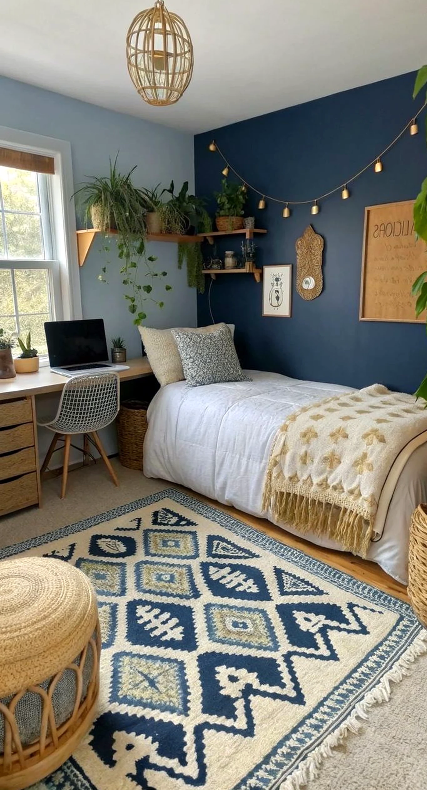 Earthy linen bedding frames the backdrop with softness, making the scene feel fresh and intentional.