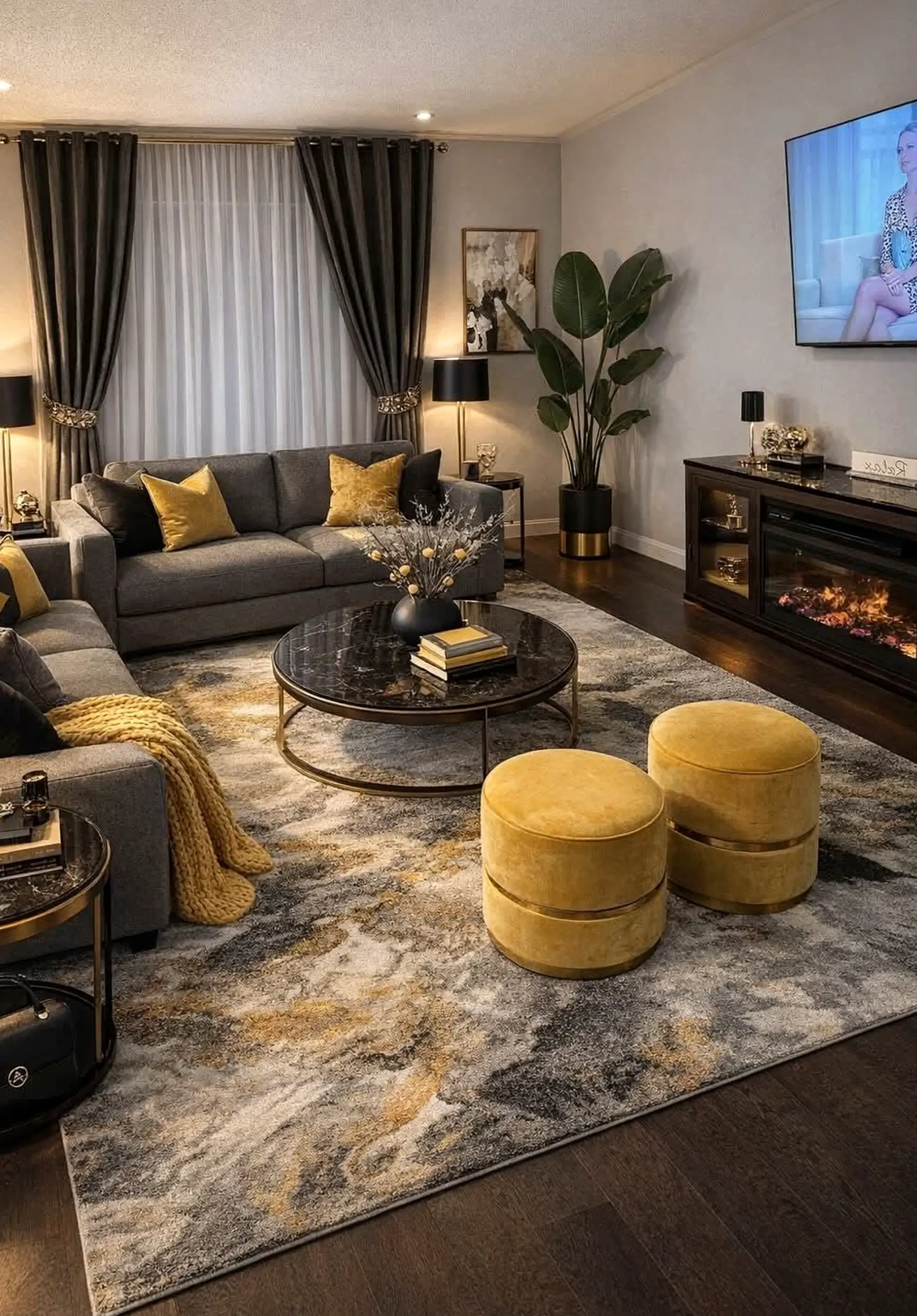 Sunny entry console supports the sitting area through rhythm, leaving the space feeling easy to enjoy.