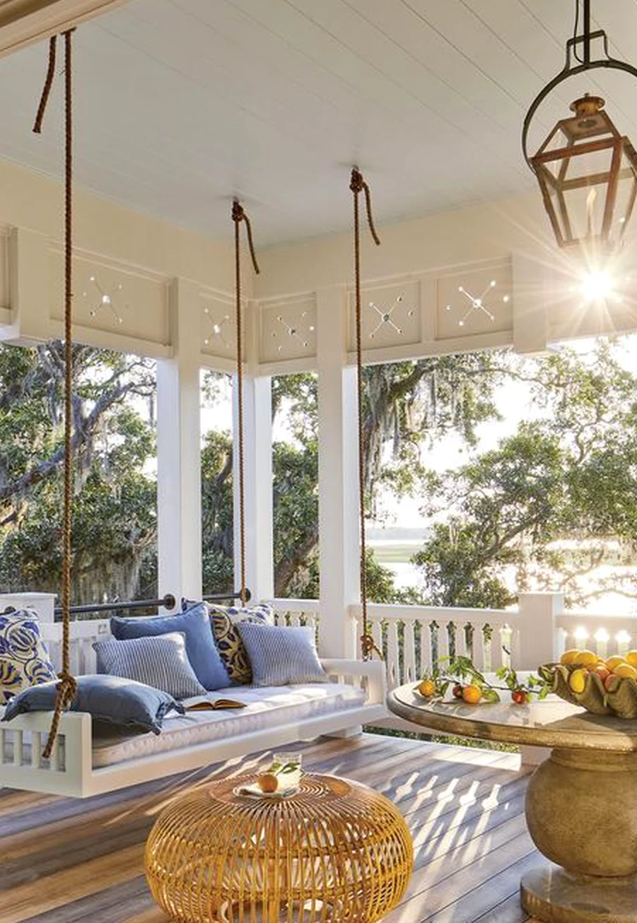 Subtle ceiling detail brings a useful note of character, making the entry feel fresh and intentional.