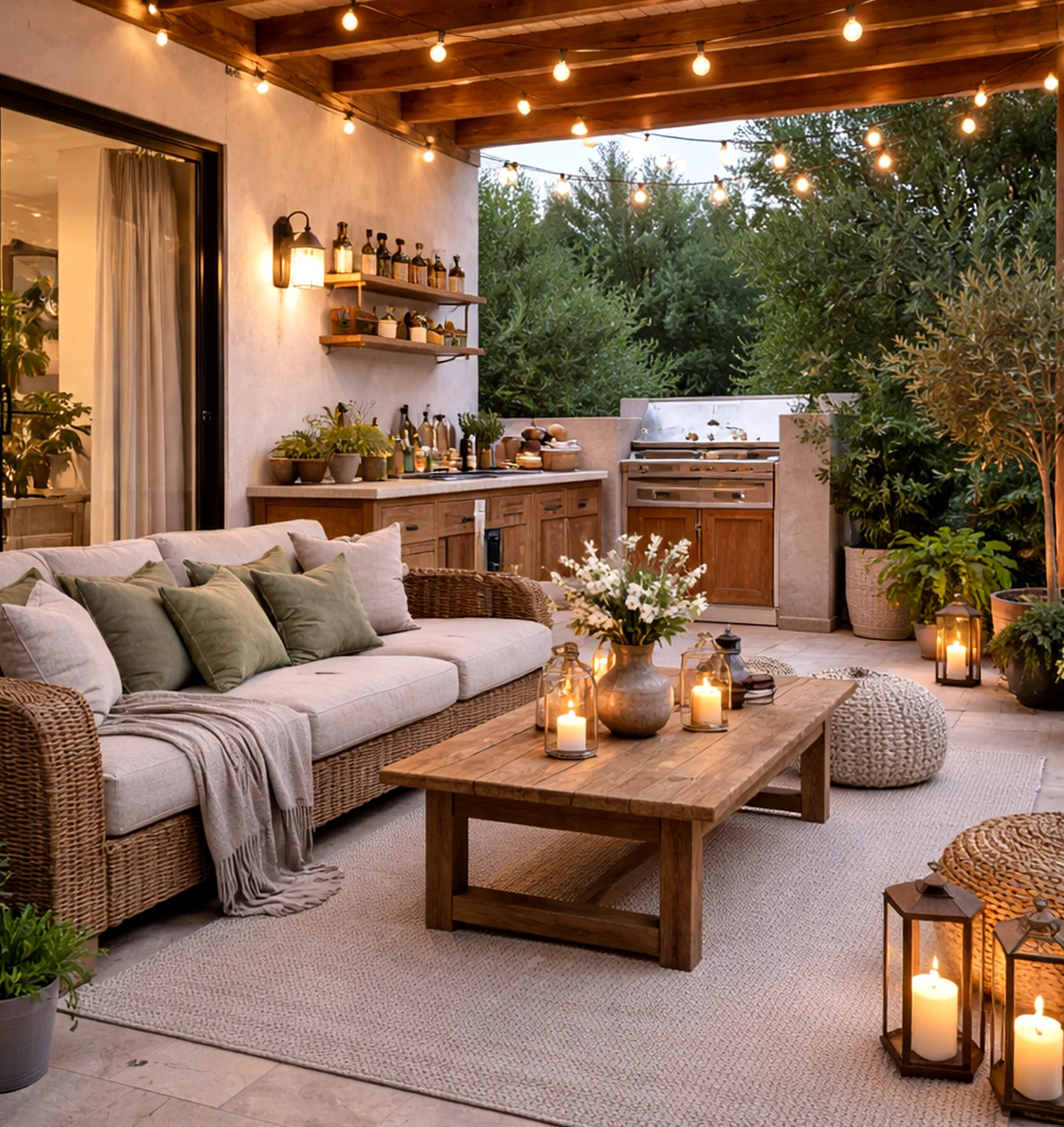 Simple wooden deck brings a useful note of character, making the view feel open and lived-in.