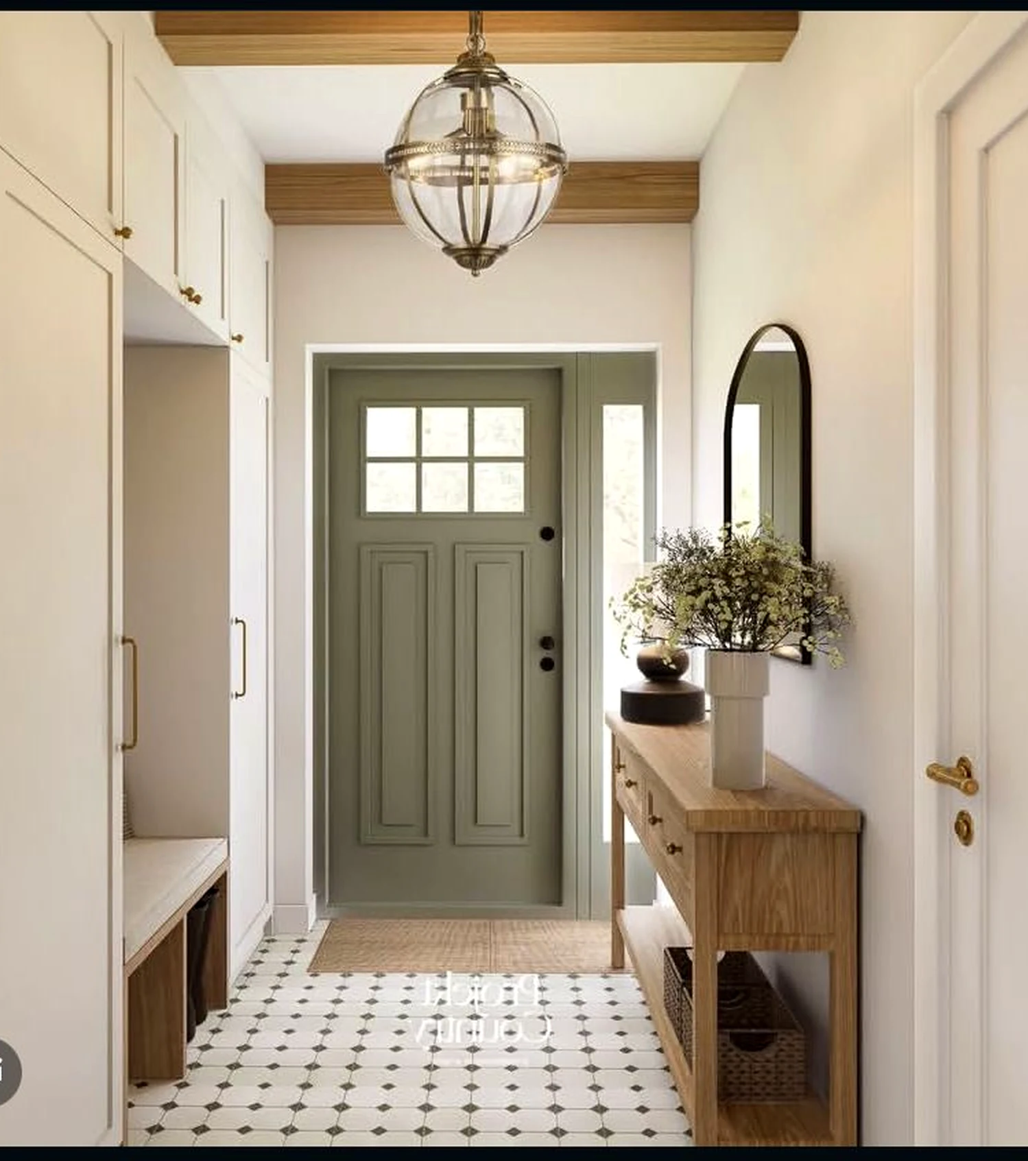Natural sink area brings a useful note of softness, making the view feel pleasantly composed.