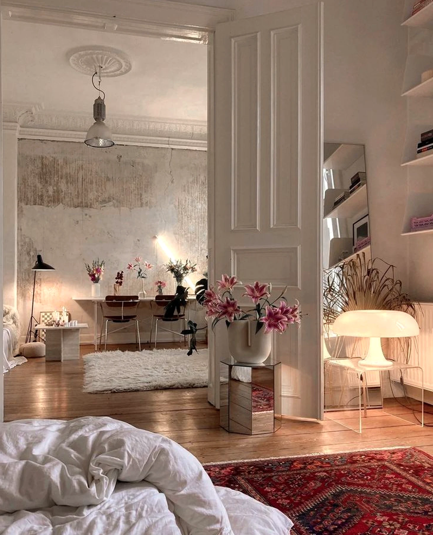 Colorful sunlit room brings detail to the backdrop, creating a mood that feels pleasantly composed.