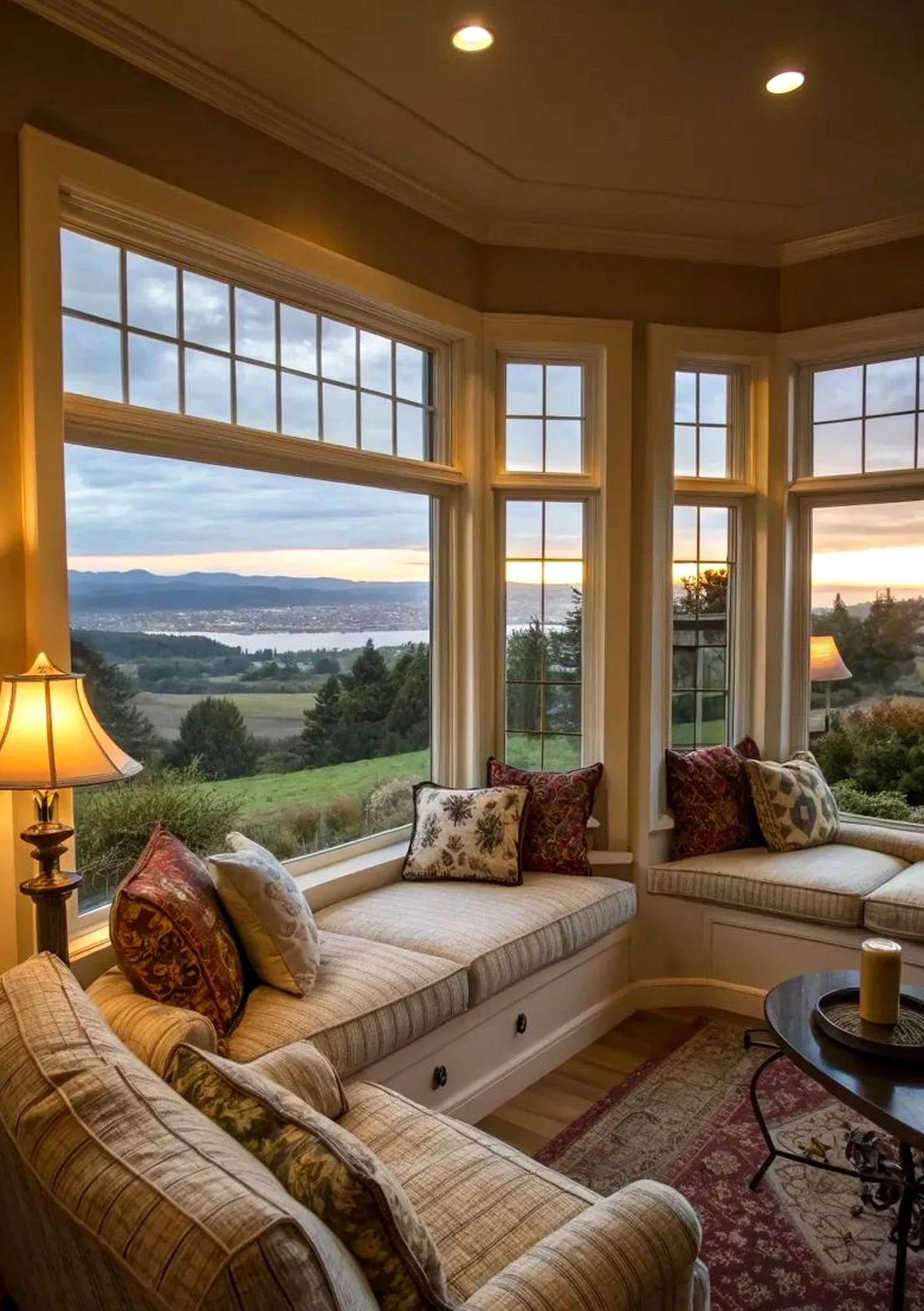 Calm reading corner introduces light into the arrangement, keeping the atmosphere soft at the edges.