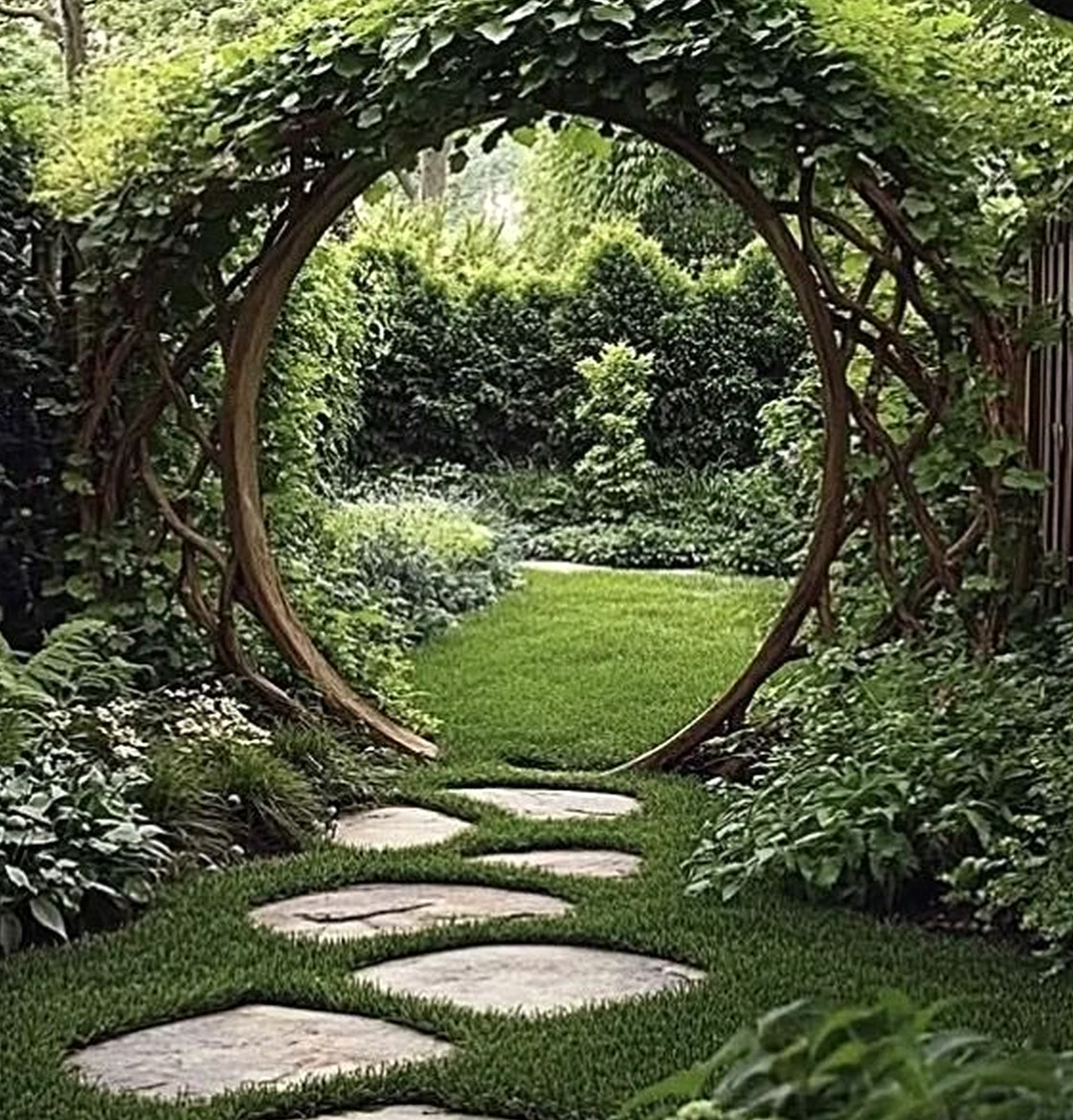 Graceful tile detail frames the outdoor space with character, making the scene feel simple yet expressive.
