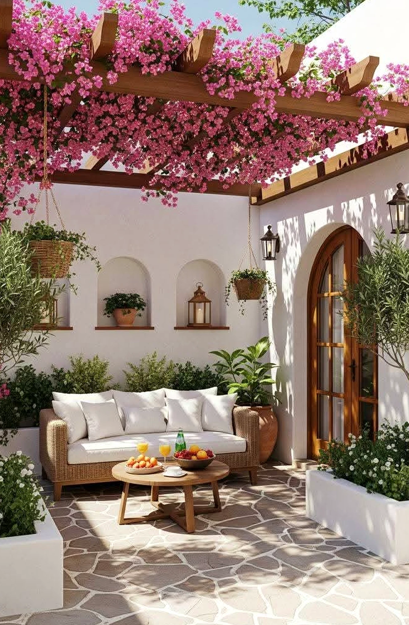 Leafy balcony scene anchors the room with clarity, giving the view a mood that feels open and lived-in.