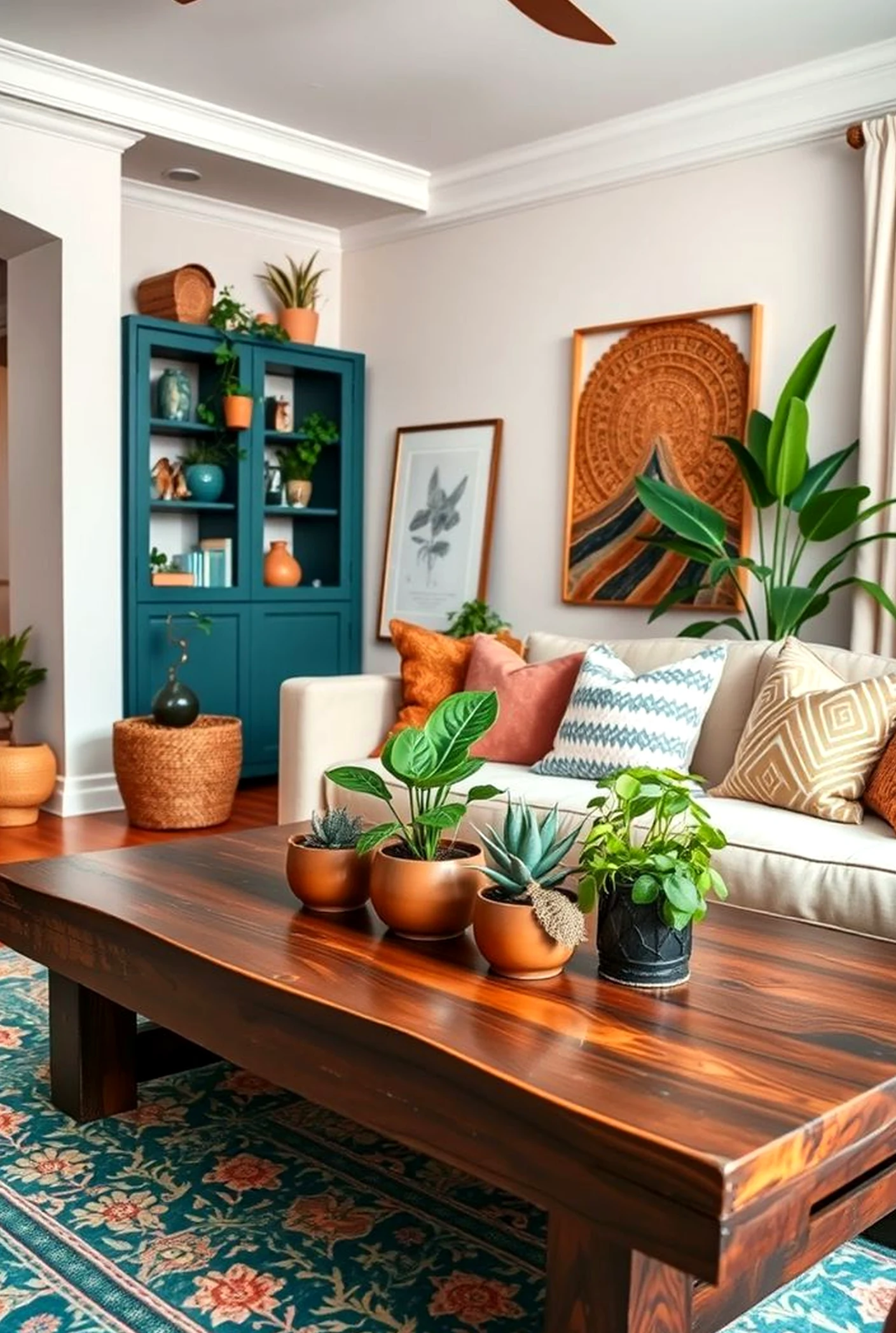 Airy balcony scene adds a clear layer of movement, helping the design feel settled and welcoming.