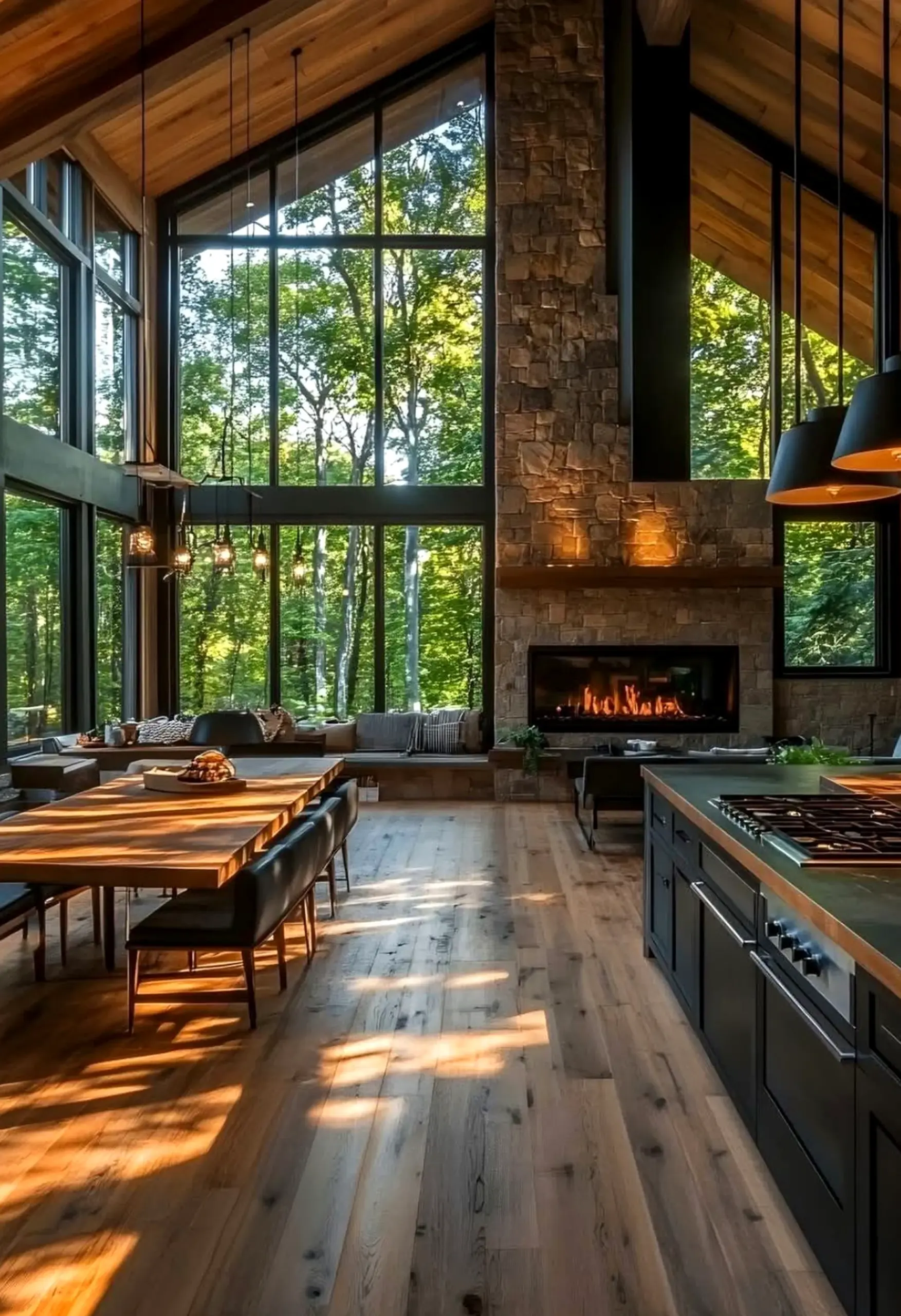 Elegant dining setup supports the sitting area through ease, leaving the space feeling easy to enjoy.