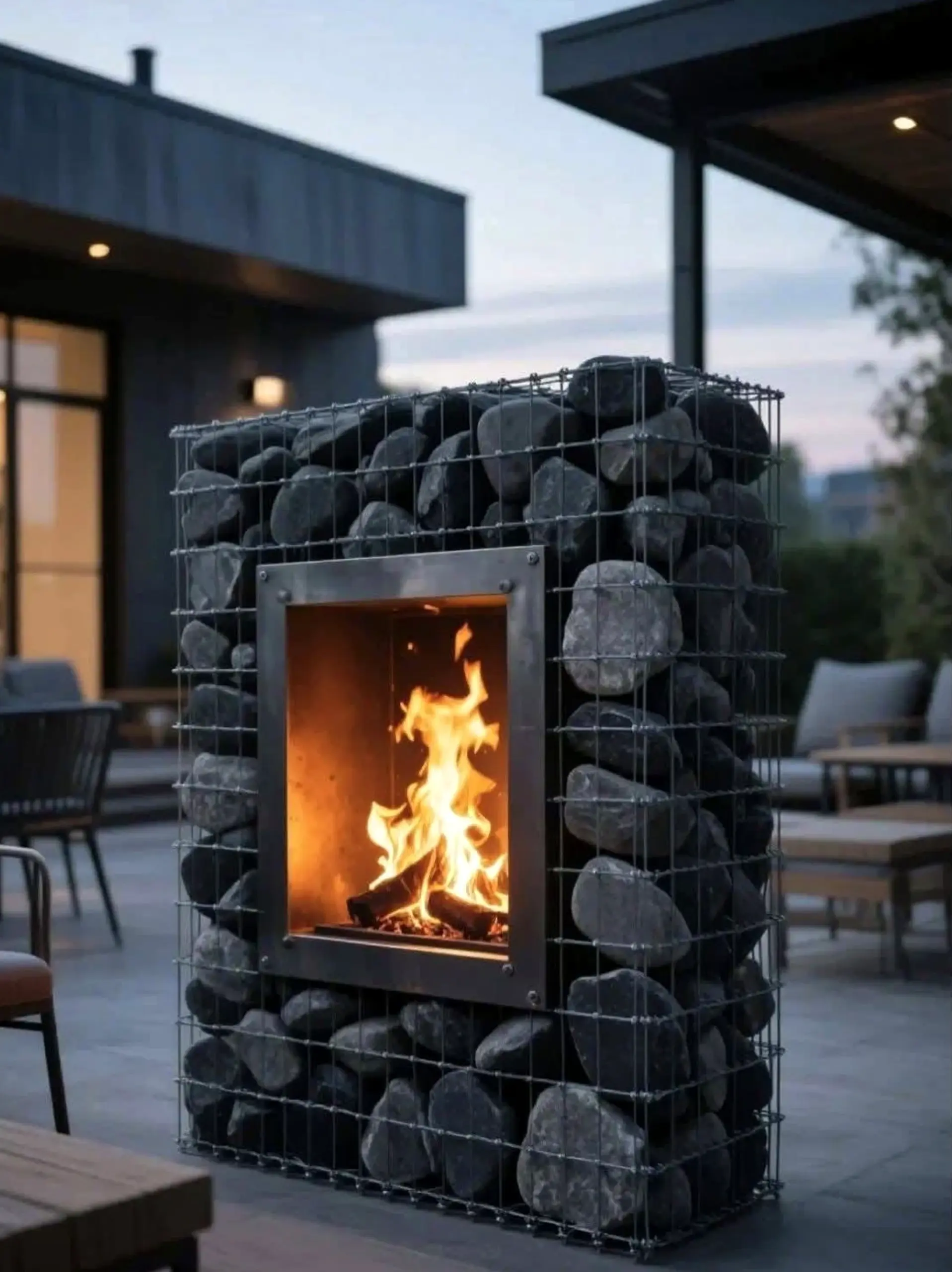 Natural outdoor lounge supports the setting through personality, leaving the space feeling ready for quiet use.